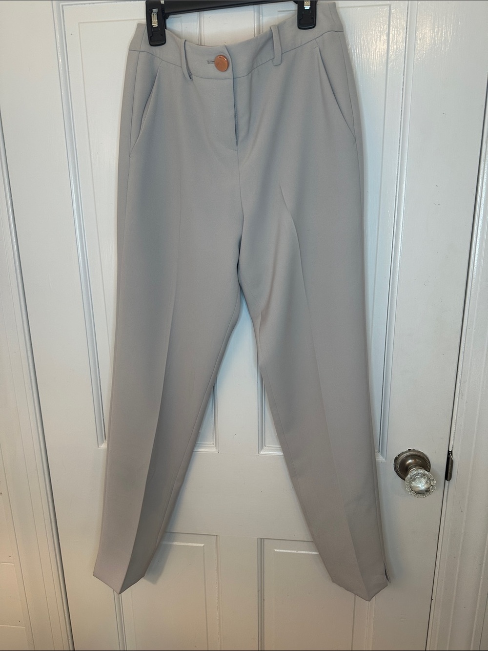 Ted Baker Pale Gray Dress Trousers with Rose Gold Button size 1 (US4) EUC